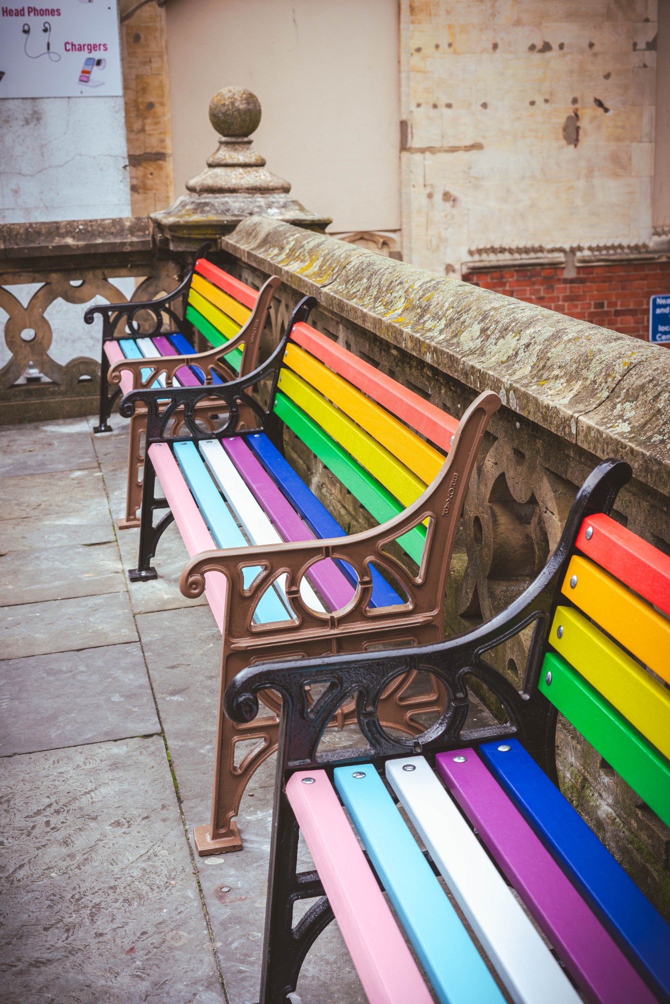 Lincoln Pride announce the unveiling of the striking rainbow benches on High Bridge in Lincoln
